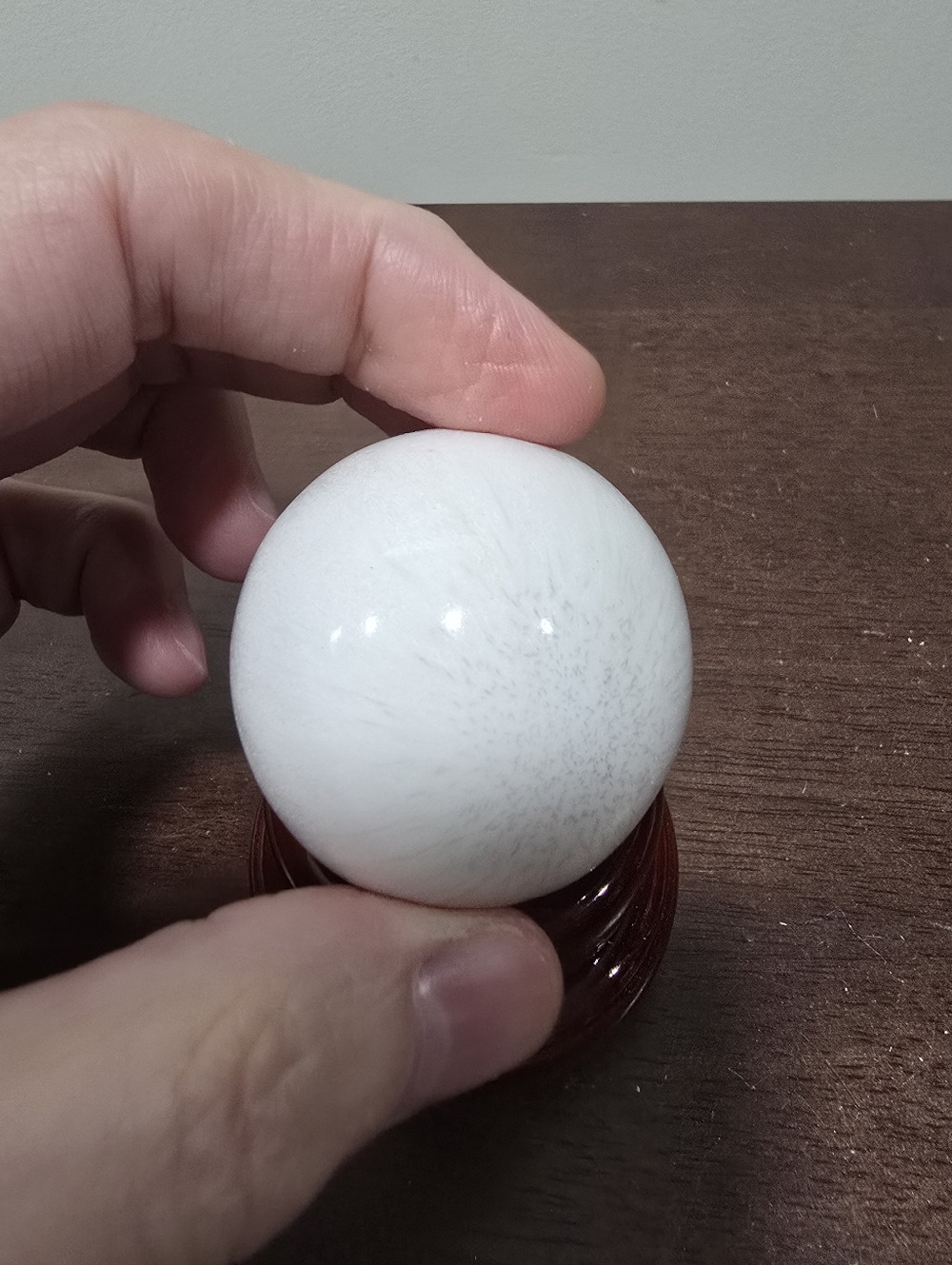 Scolecite Crystal Sphere 45 mm - Picture 6 of 9